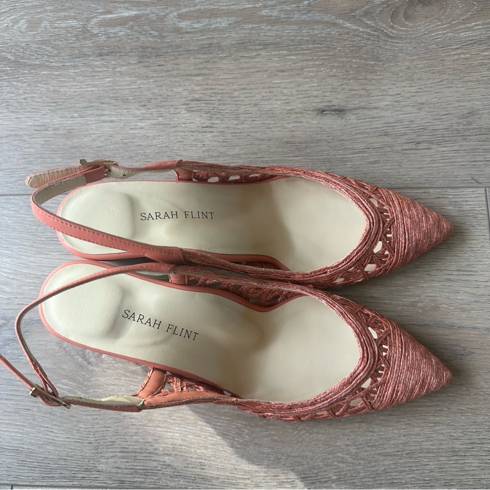 Sarah Flint Coral Woven Slingback Pumps - Picture 13 of 16